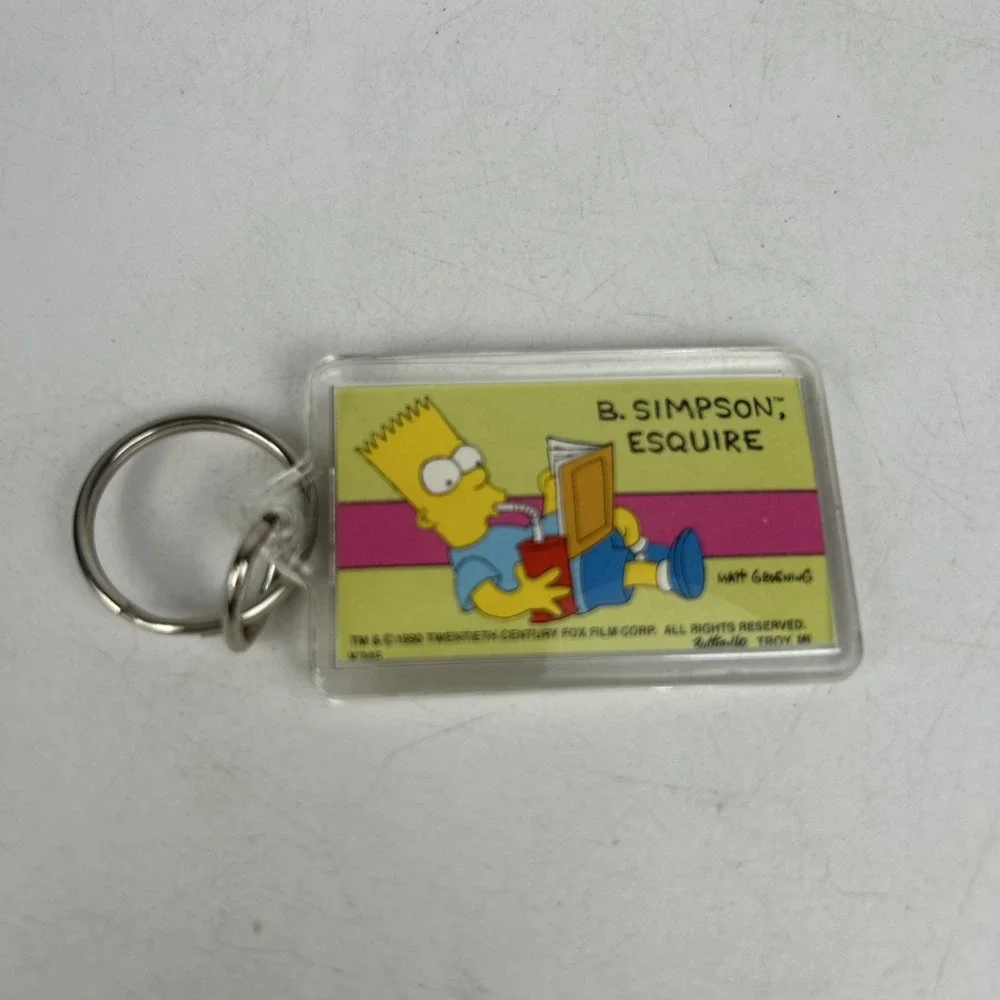 Vintage The Simpsons Keychain And Pin‎ Set Six Items Total